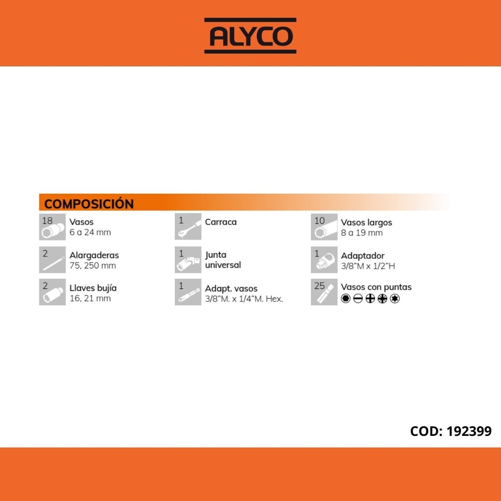 MALETIN ALYCO 61 PIEZAS R.192399