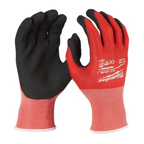 GUANTES ANTICORTE MILWAUKEE ROJO