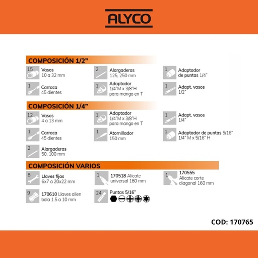 [S0000375] MALETIN ALYCO 83 PIEZAS R.170765